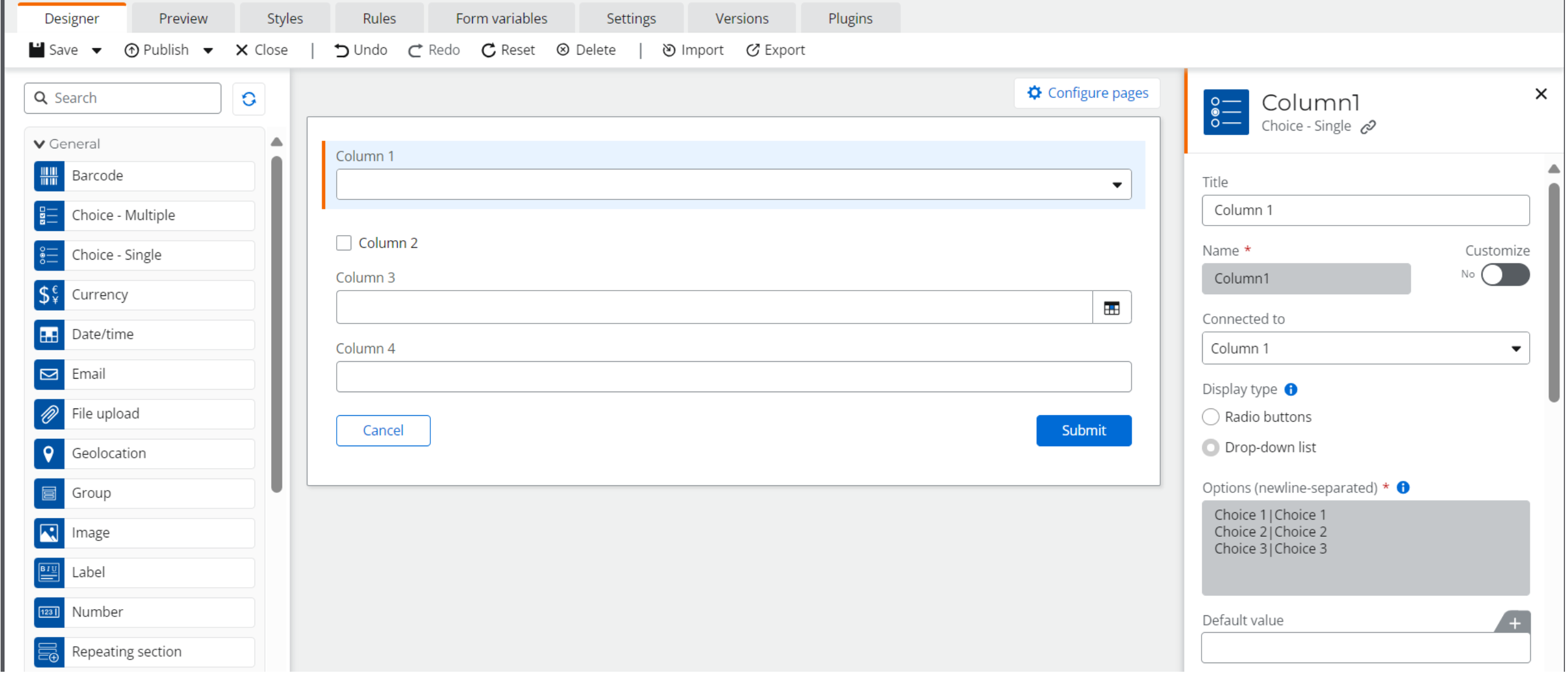 nintex form designer
