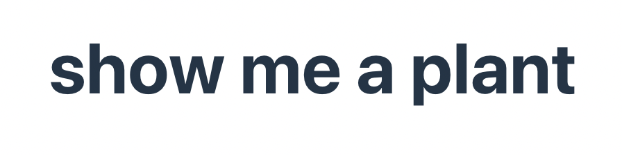 Show Me A Plant